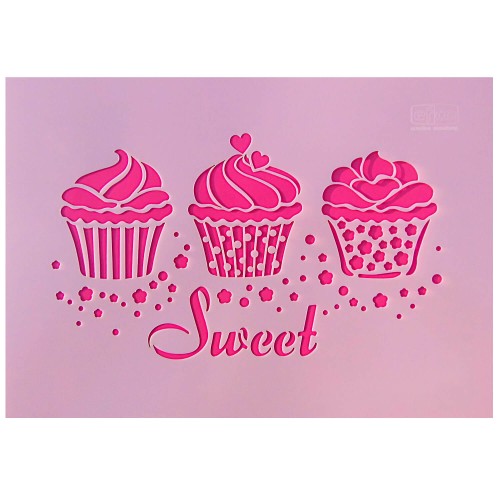 Schablone Sweet Cupcake A4